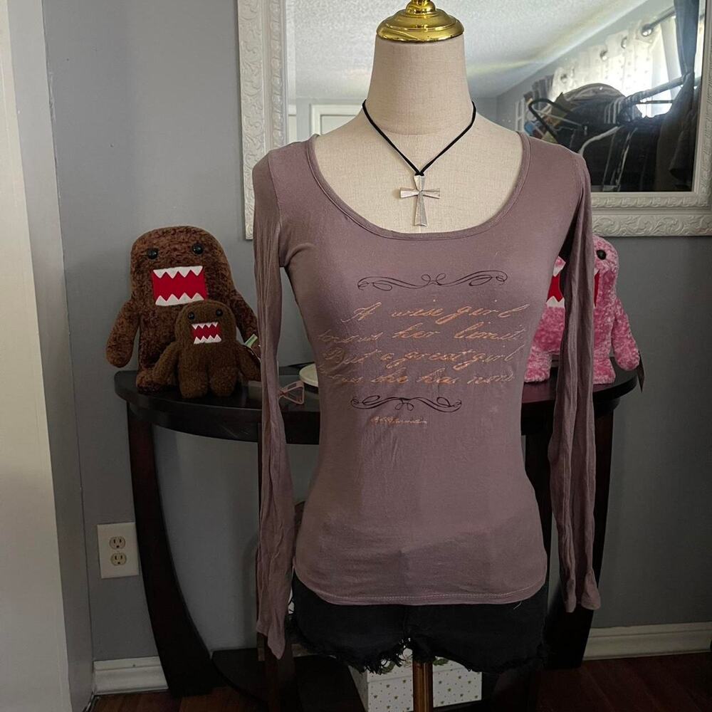 Y2k brown long sleeve top
